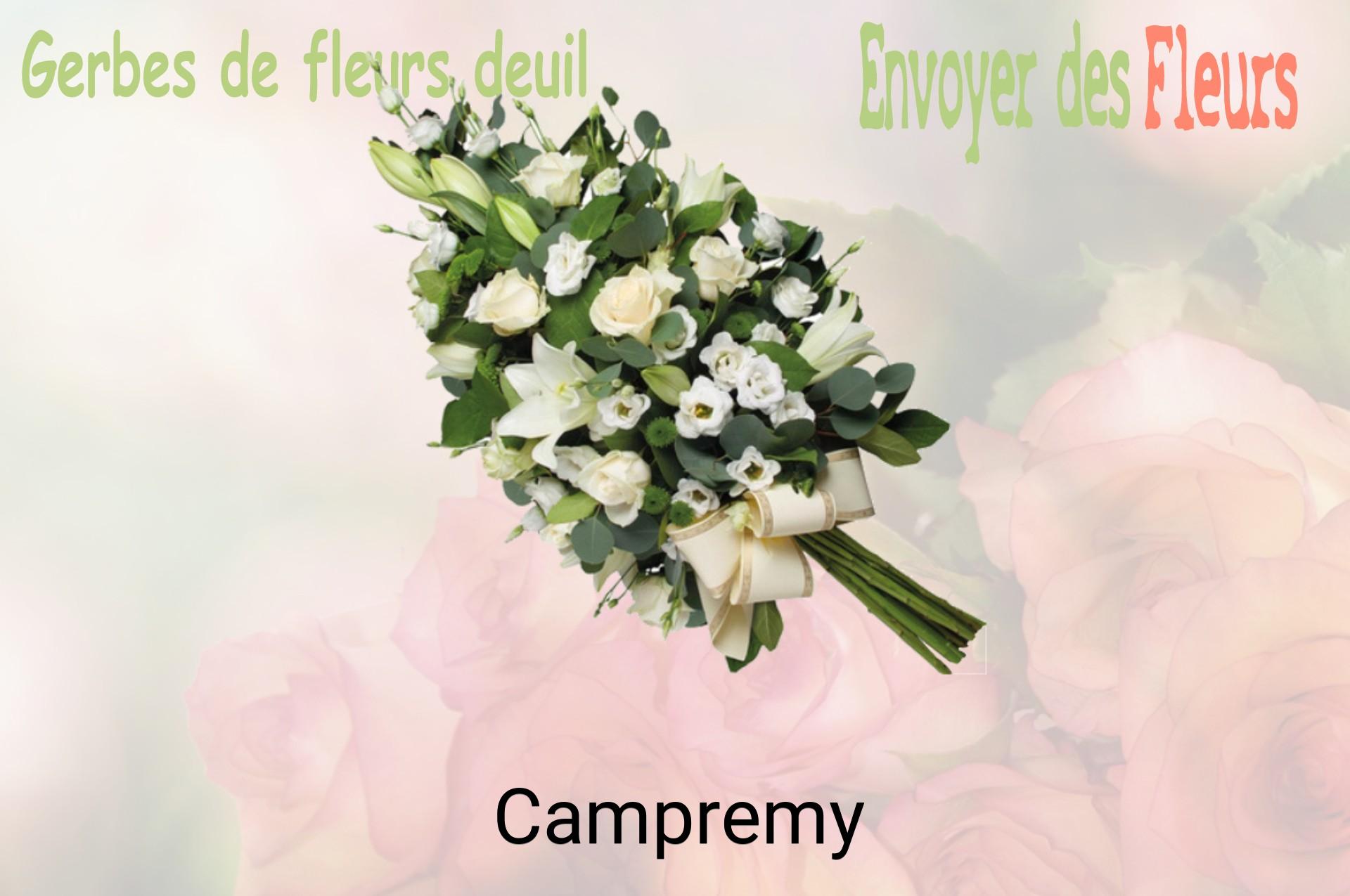 Gerbe de fleurs de deuil livrée à Campremy
